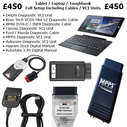 Tablet, Laptop or Toughbook With Full Software Setup & Cables